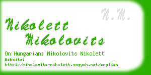 nikolett mikolovits business card